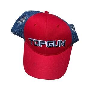 Top Gun Red Trucker Cap/Snap Back Mesh Back Pacific Headwear